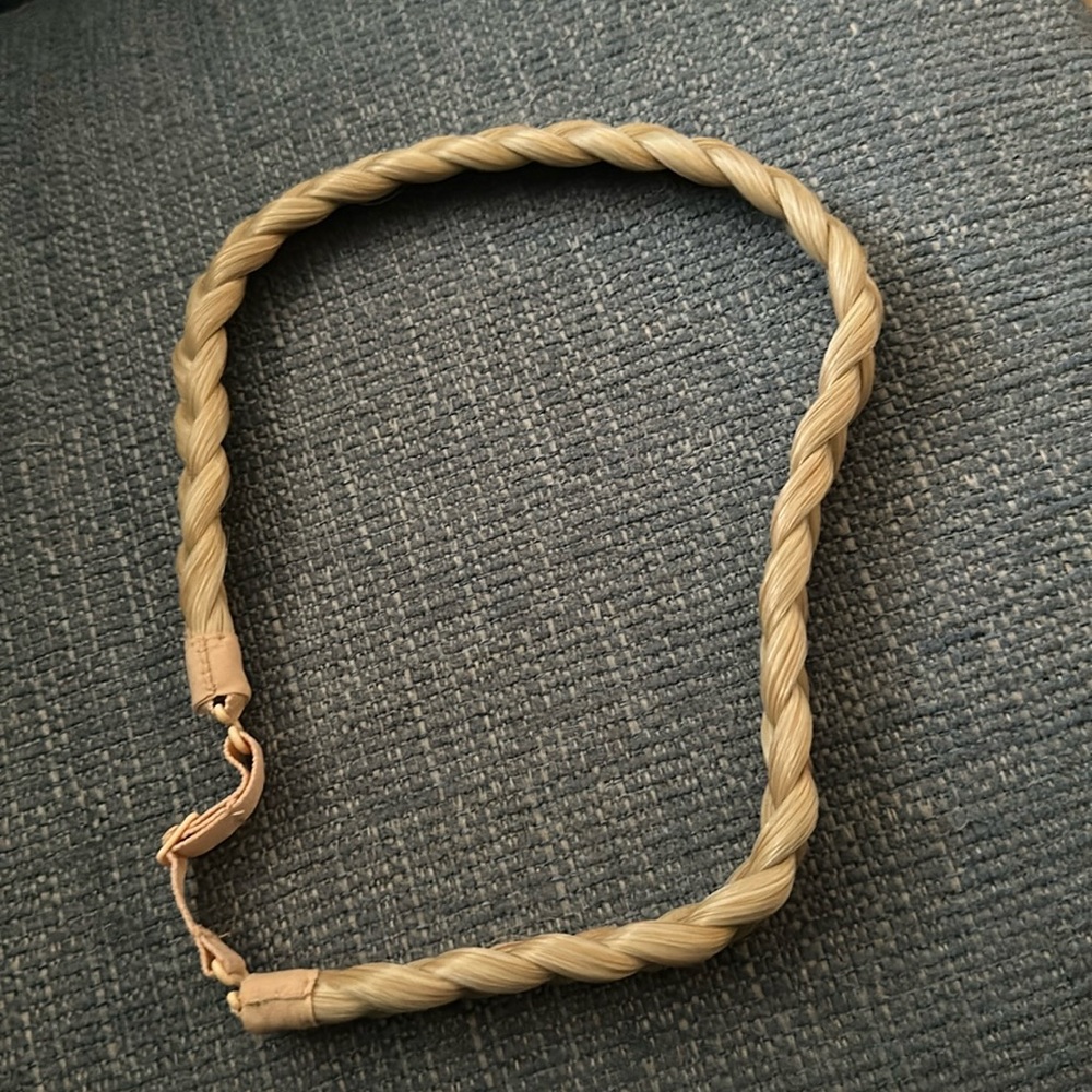 Blonde hair braid headband synthetic hair bra strap type closure